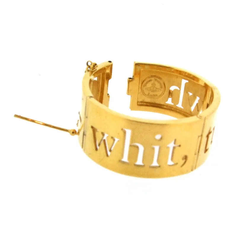 Rare Vivienne Westwood Vintage Gold Tu Whit Tu Who Bracelet