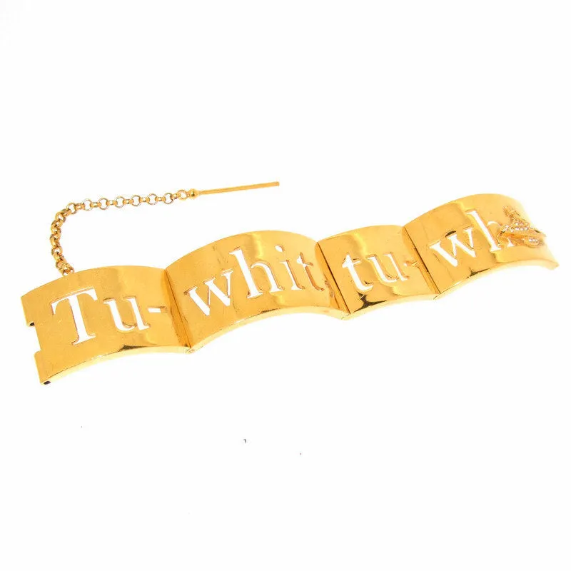 Rare Vivienne Westwood Vintage Gold Tu Whit Tu Who Bracelet