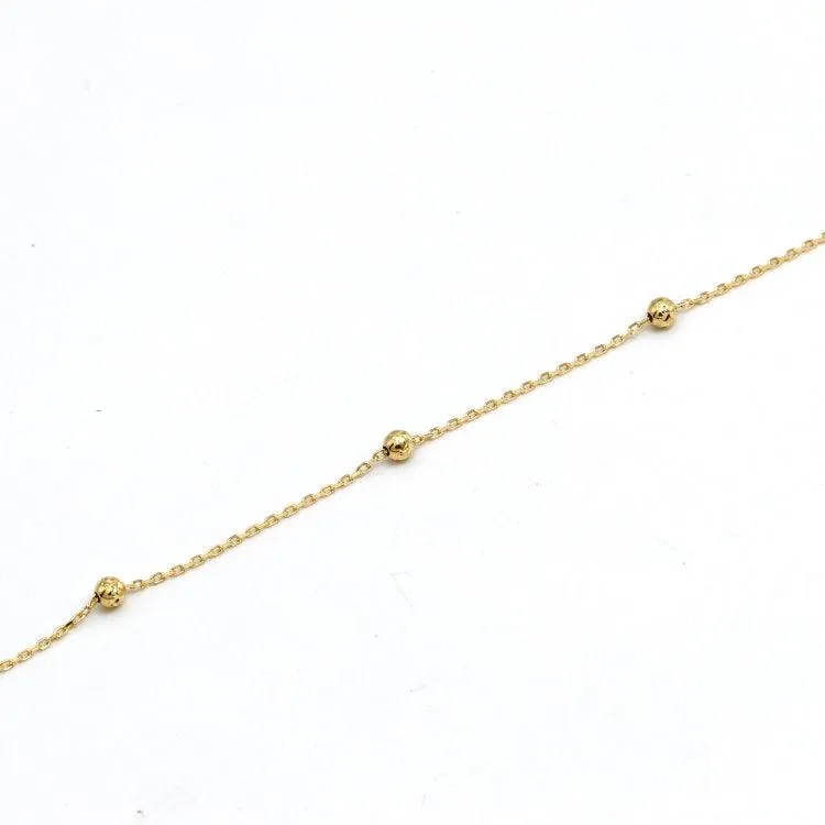 Real Gold 4 Textured Ball Adjustable Size Bracelet 6125 BR1630