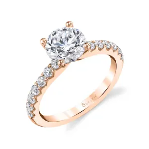 Round Cut Classic Engagement Ring - Aimee 14k Gold Rose