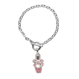 Silver Ballerina Slipper Charm Toggle Bracelet