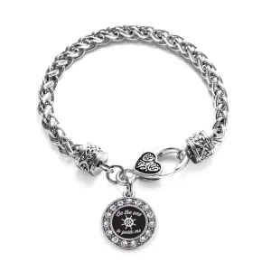 Silver Guide Me Circle Charm Braided Bracelet