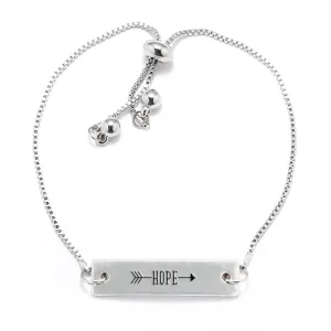 Silver Hope Adjustable Bar Bracelet