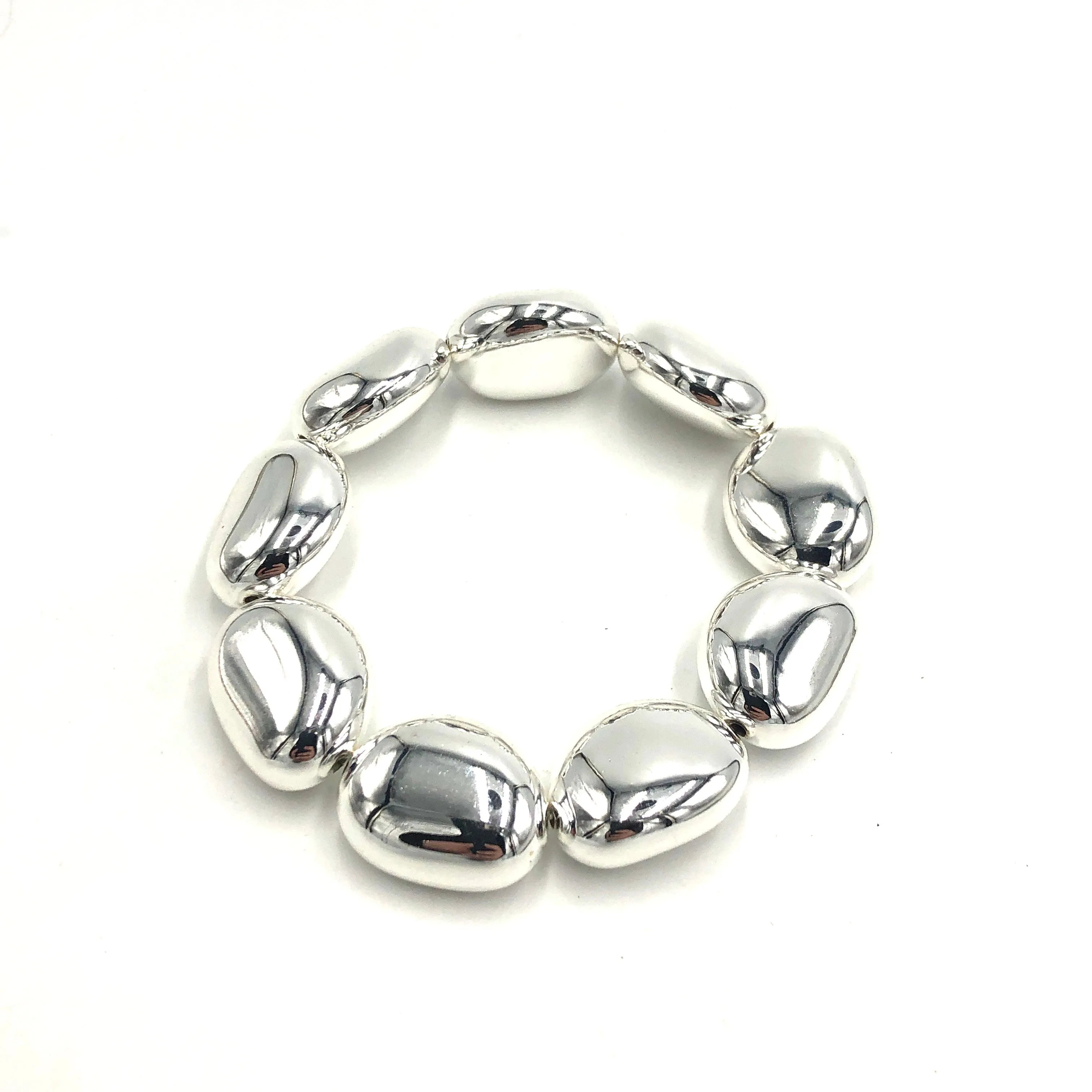 Silver Pebbles Stretch Bracelet