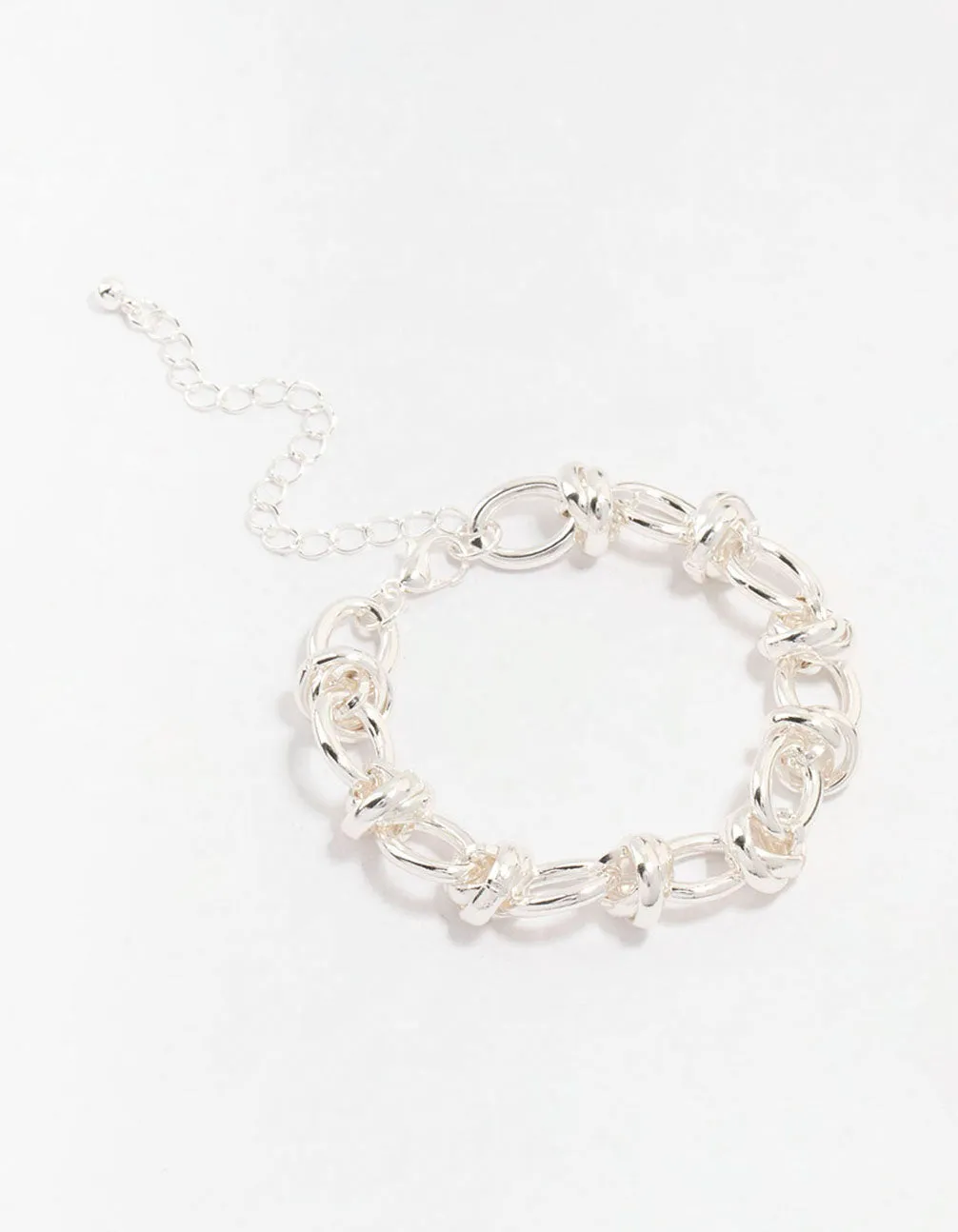 Silver Plated Knotted Chain Bracelet