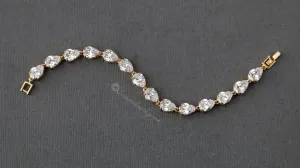 Simple Pear CZ Stones Bridal Bracelet