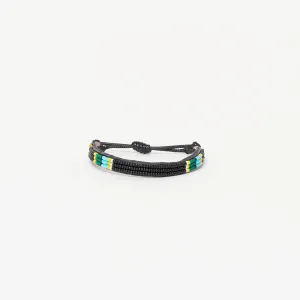 Skinny Stripe Bracelet - Black/Green/Turquoise