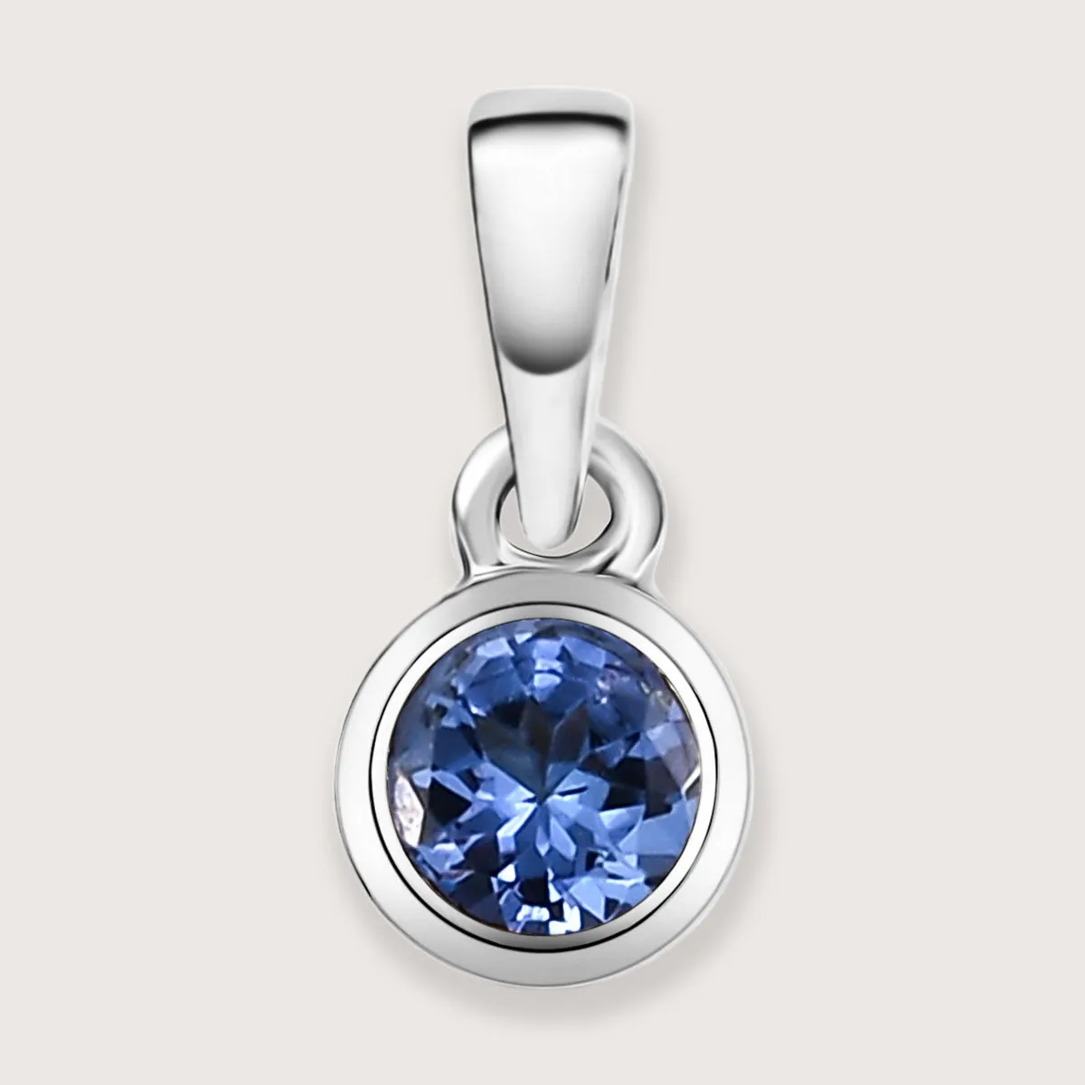 Solitaire Birthstone Charm Pendant