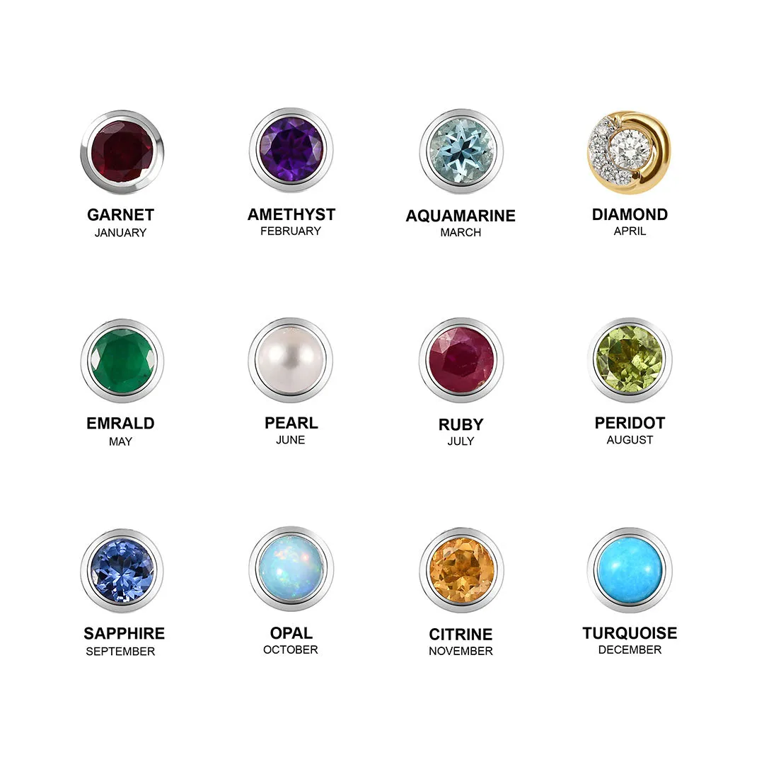 Solitaire Birthstone Charm Pendant