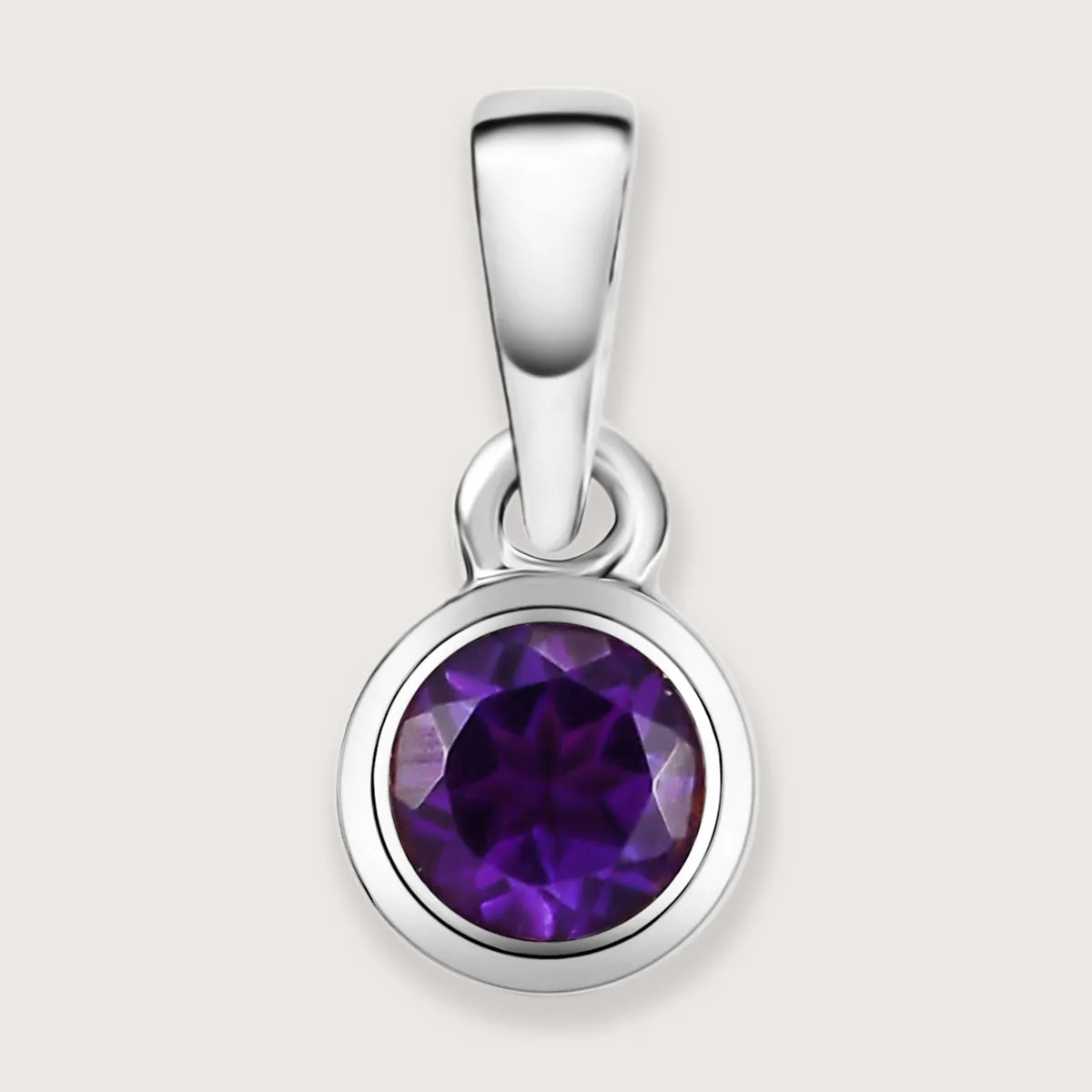 Solitaire Birthstone Charm Pendant