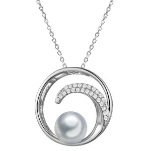 Sterling Silver Alamea Hawaii Freshwater Pearl Ocean Wave Pendant