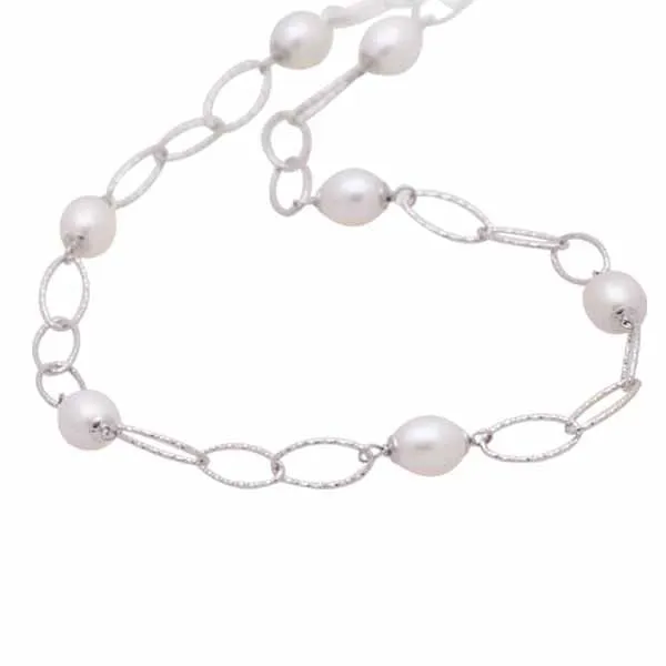 Sterling Silver Freshwater Pearl 8 -9 mm Necklace