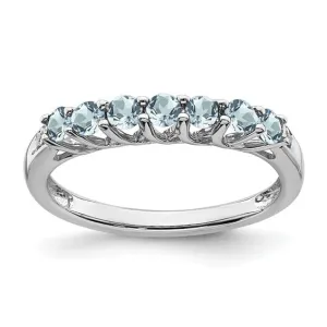 Sterling Silver Gemstone and Diamond 7-stone Ring