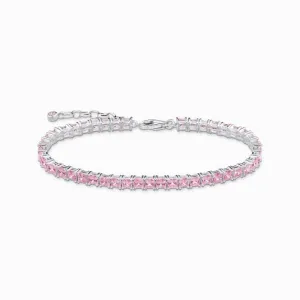 Sterling Silver Pink Stones Tennis Bracelet A2029-051-9