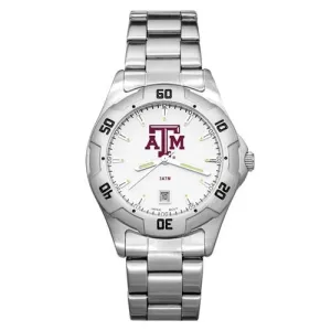 Texas A&M University All-Pro Mens Watch - Chrome Plated - Bracelet