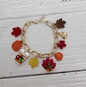 Thanksgiving Latte Charm Bracelet