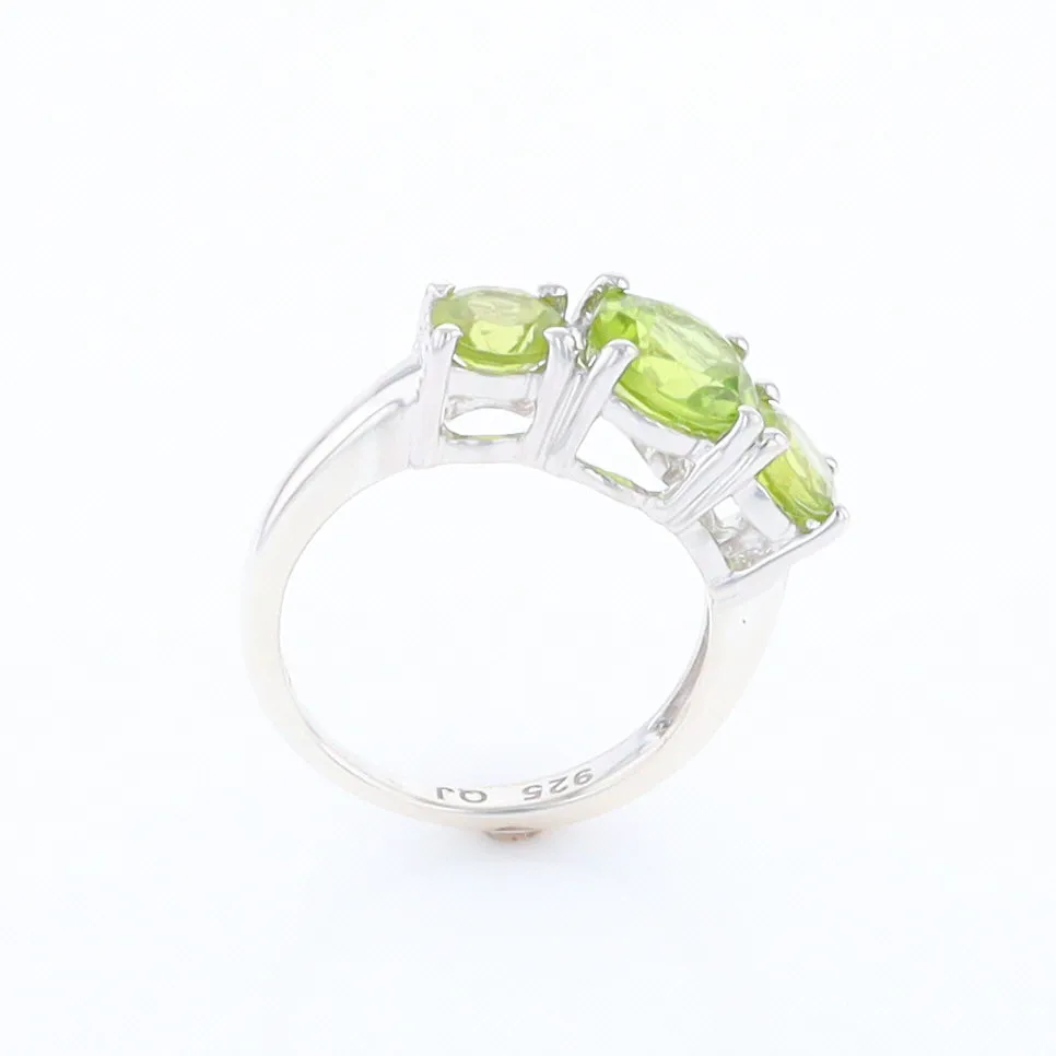 Three Peridot Ring