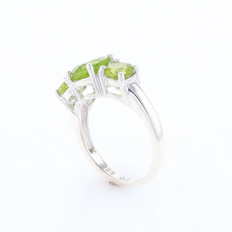 Three Peridot Ring