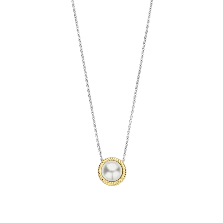 TI SENTO 34031YP GOLD PEARL SILVER CHAIN NECKLACE