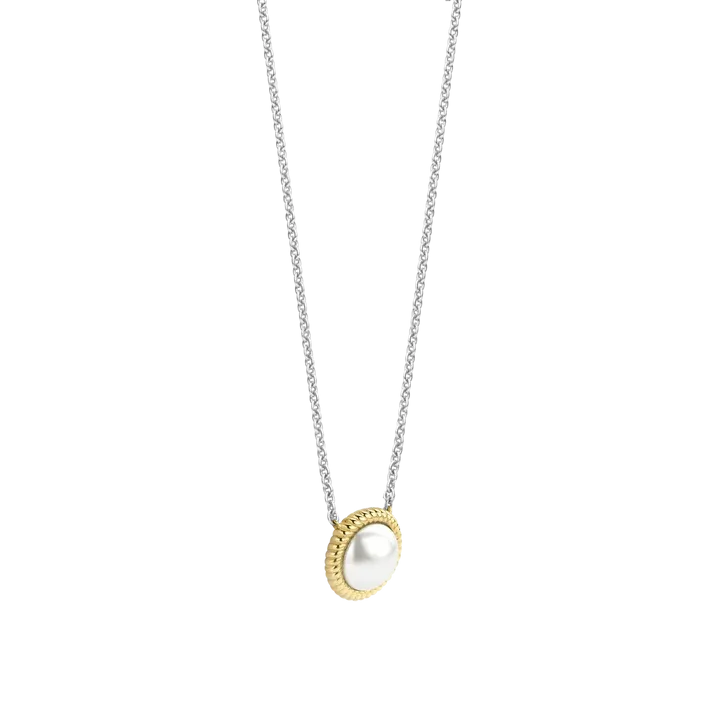 TI SENTO 34031YP GOLD PEARL SILVER CHAIN NECKLACE