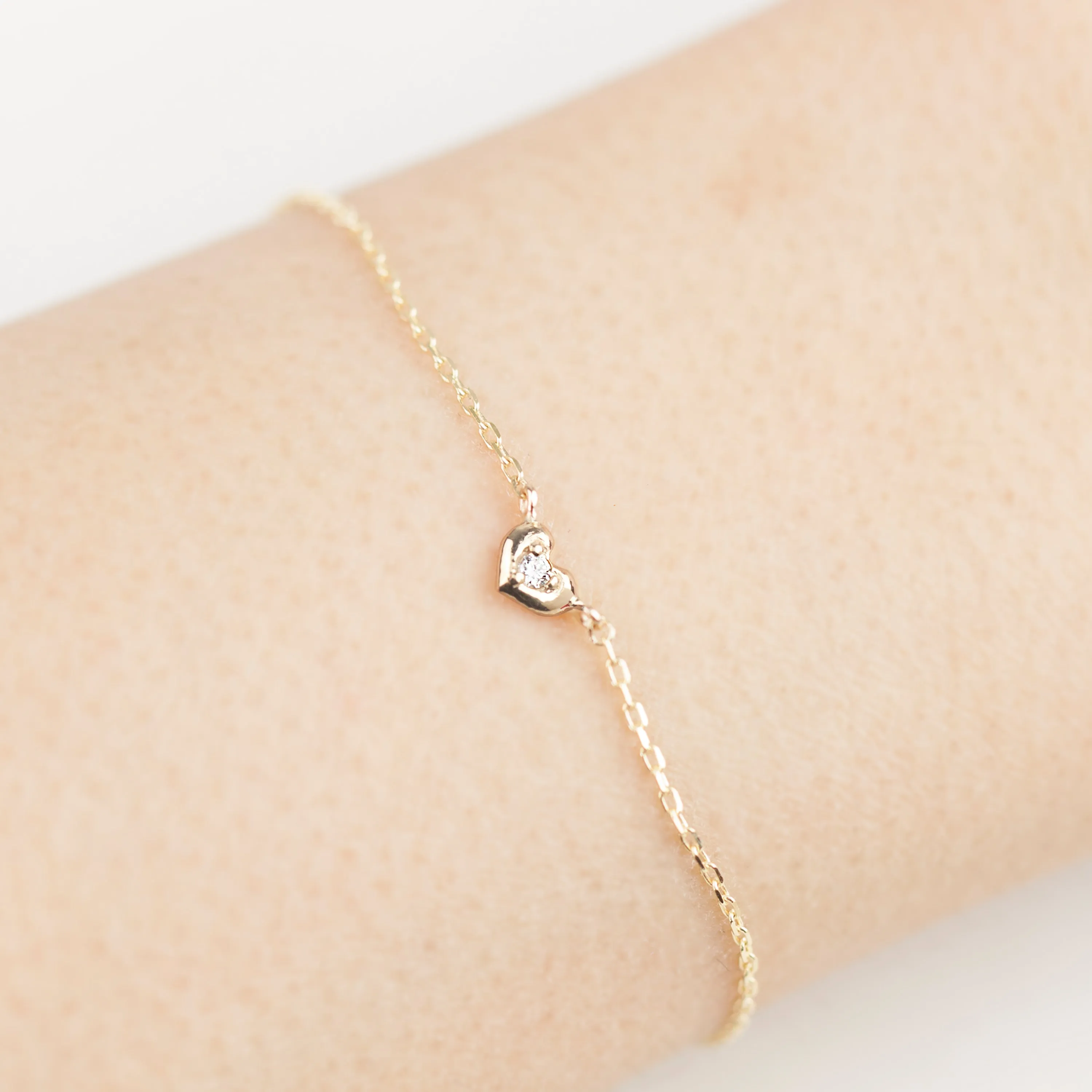 Tiny Diamond Heart Bracelet