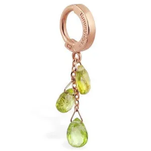 TummyToys® 14K Rose Gold Peridot Belly Bar