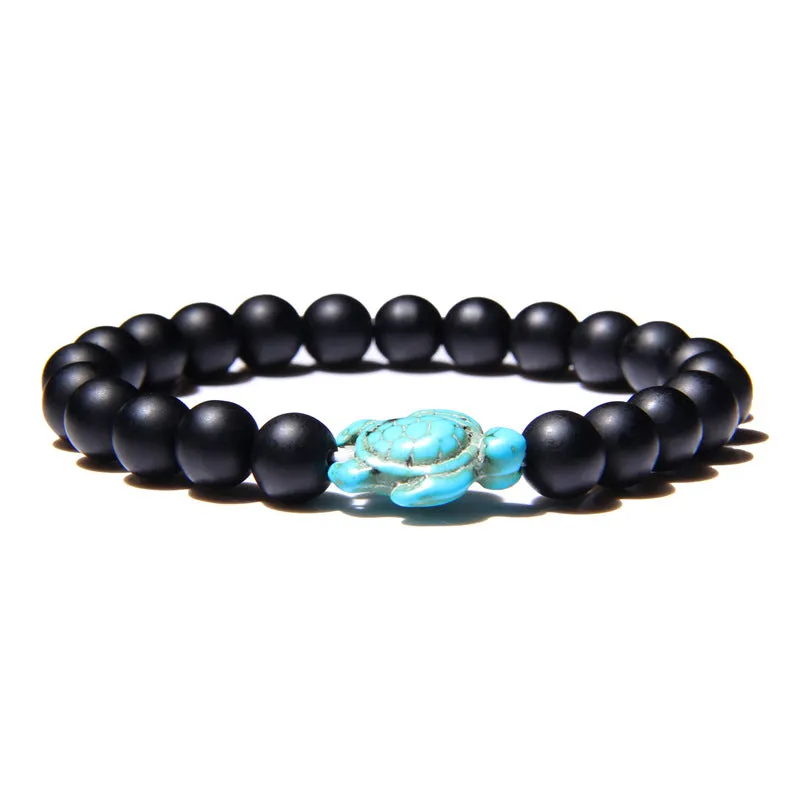 Turquoise Tortoise Accessory Bracelet Black Volcanic Stone Bracelet