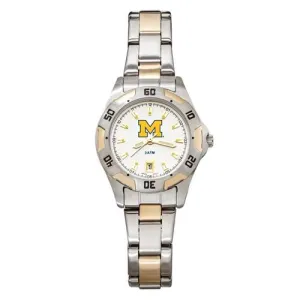 University of Michigan All-Pro Womens Watch - Gold and Silver Tone - Bracelet