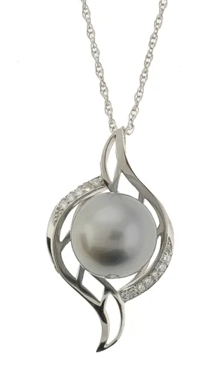 Up-Down Swoop Grey Tahitian Pearl Necklace (SKU: 192631)