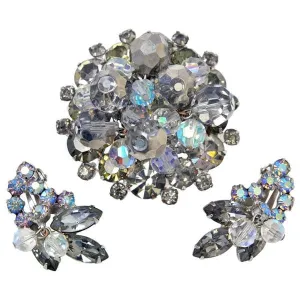 Vintage Juliana Iridescent Rhinestone Demi Parure