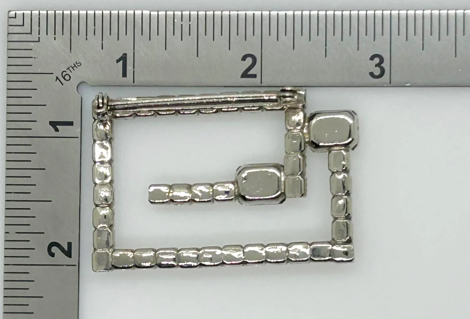 Vintage Rectangular Rhinestone Geometric Brooch