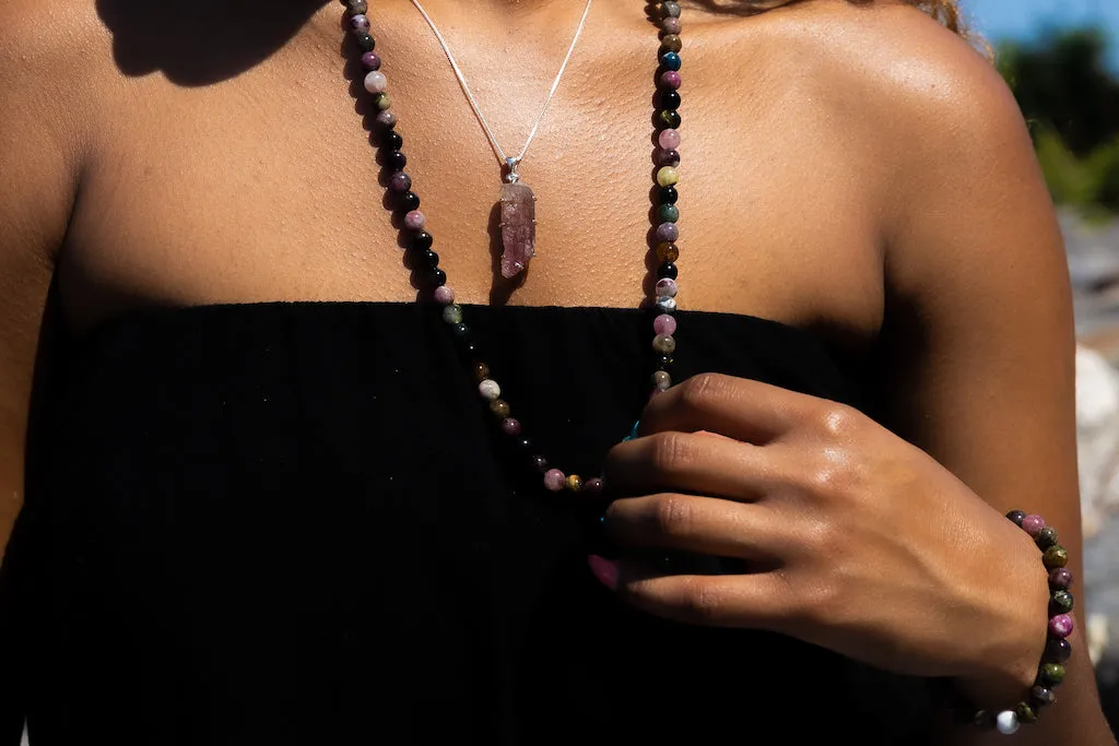 Watermelon Tourmaline Natural Gemstone Necklace