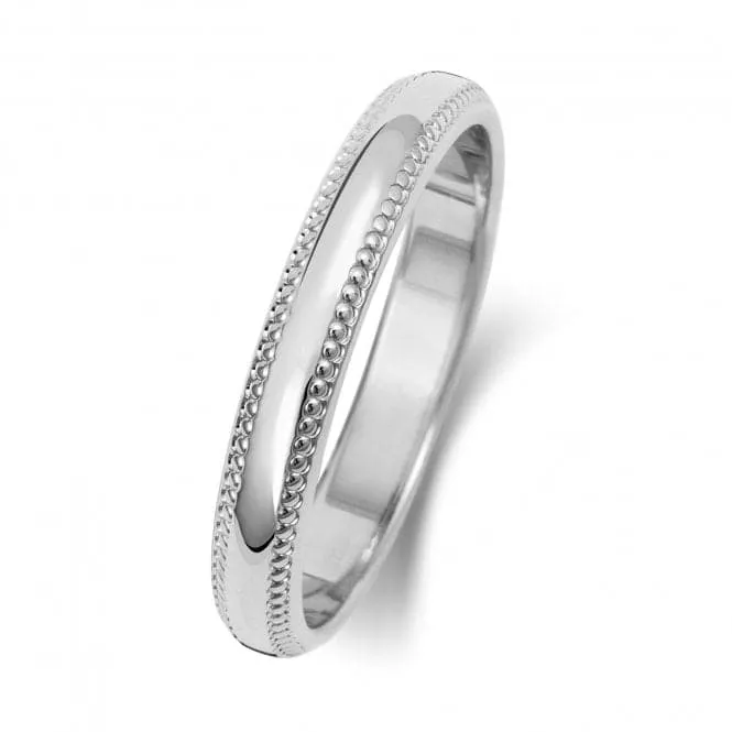 Wedding Band 9K D Shape Millgrain3 mm-1.15 Wedding  Ring W183WL