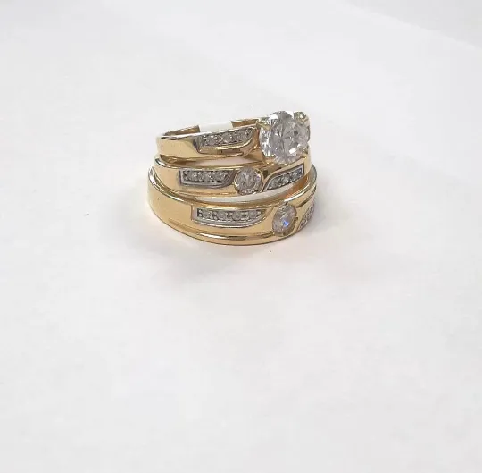 Wedding Band Set • Set of 3 Wedding Rings • Wedding Jewelry • Women's/Men's Ring