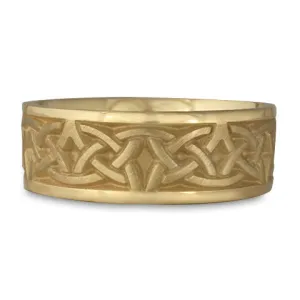 Wide Celtic Arches Wedding Ring in 14K Yellow Gold