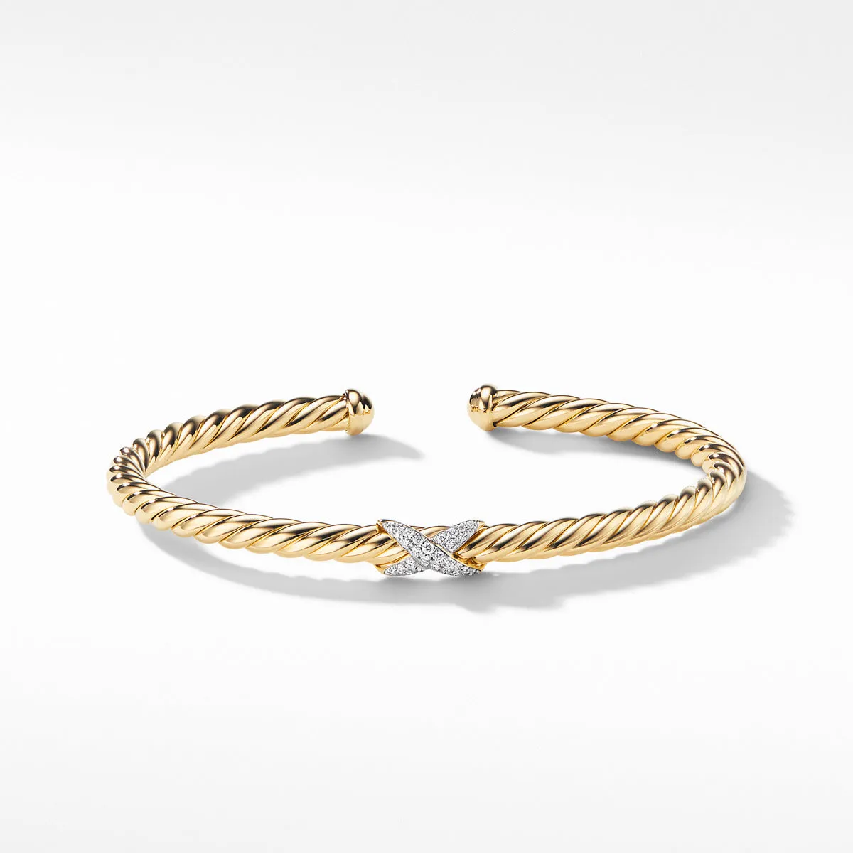 X Bracelet with Diamonds in 18K Gold