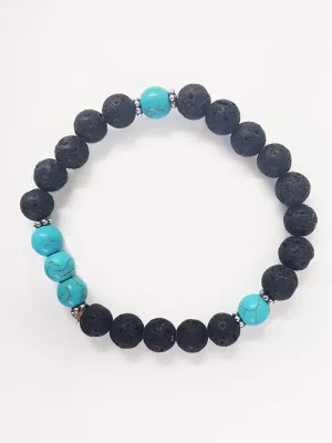 Yoga Studio Lava Stone & Turquoise Mala Bead Bracelet